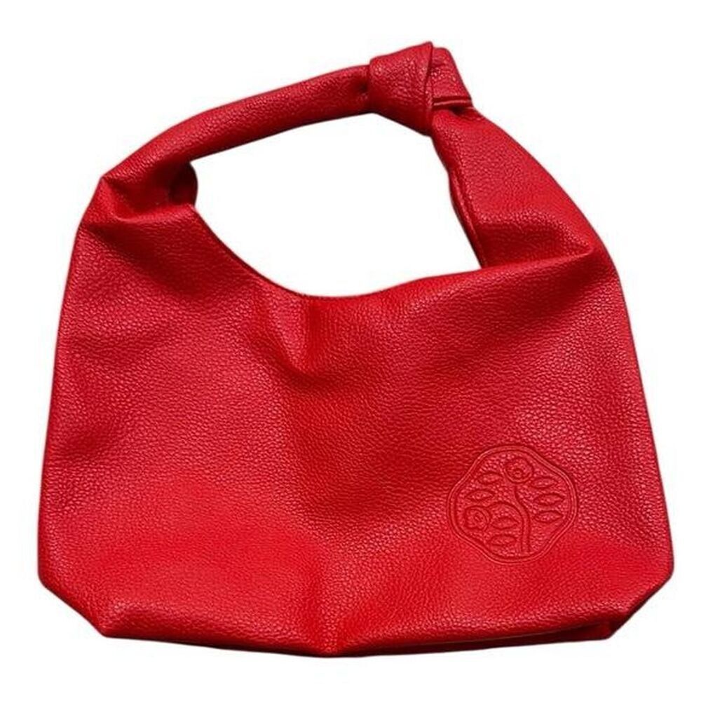 Shiseido Red leather Small Hobo bag embossed logo, NWOT Lightweight Shoulder bag - Picture 6 of 6
